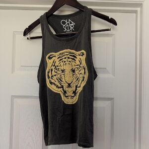 Chaser Black and Gold Tiger Tank Top